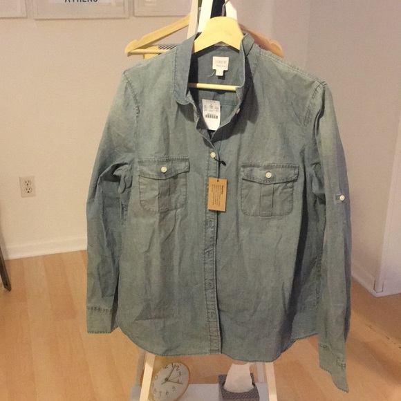 J. Crew Factory Chambray Buttondown - Picture 2 of 8